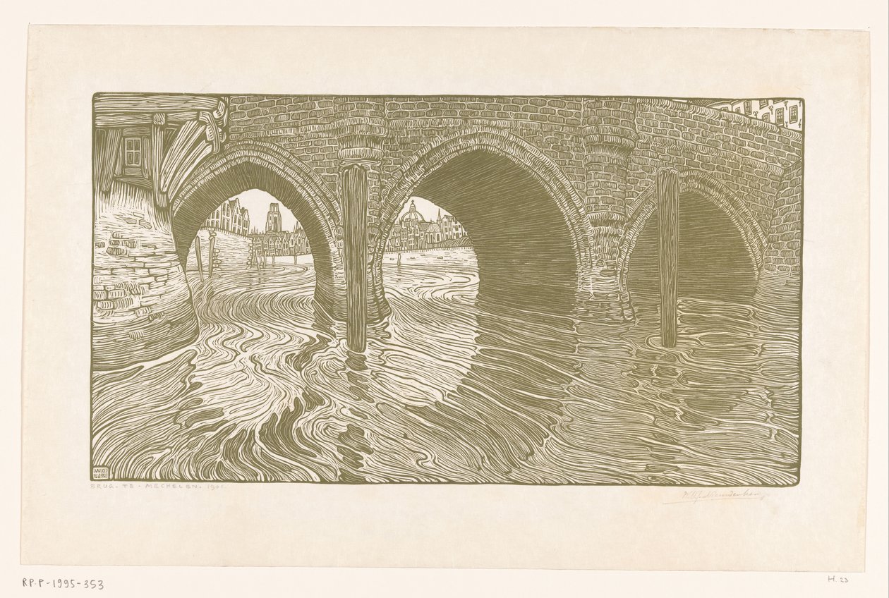 Most w Mechelen (tytuł oryginalny) autorstwa Wijnand Otto Jan Nieuwenkamp (signed by artist)