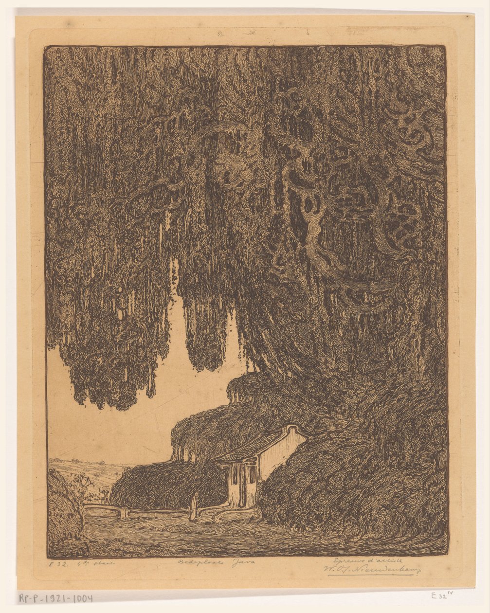 Chińska kaplica w pobliżu Semarang na Jawie Chińskie miejsce kultu (tytuł oryginalny) autorstwa Wijnand Otto Jan Nieuwenkamp (signed by artist)