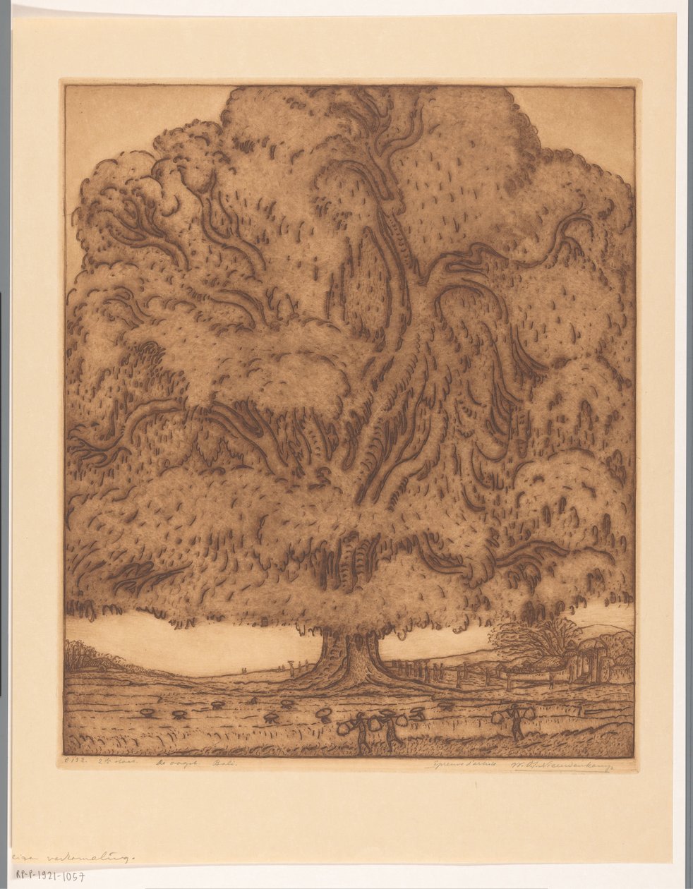 Żniwa, Bali (oryginalny tytuł na obiekcie) autorstwa Wijnand Otto Jan Nieuwenkamp (signed by artist)
