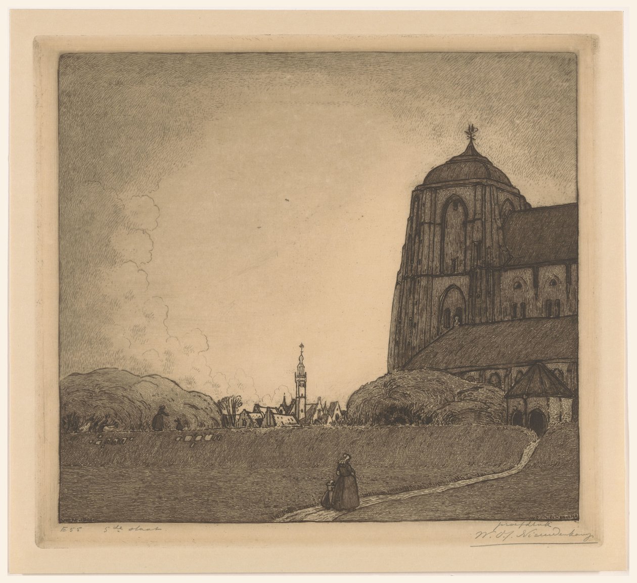 Widok Veere (tytuł oryginalny) autorstwa Wijnand Otto Jan Nieuwenkamp (signed by artist)
