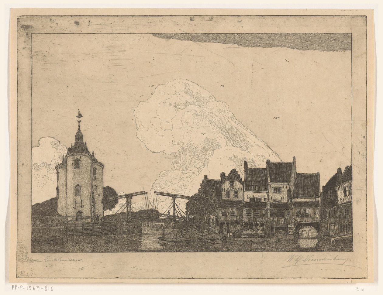 Port w Enkhuizen (oryginalny tytuł) autorstwa Wijnand Otto Jan Nieuwenkamp (signed by artist)