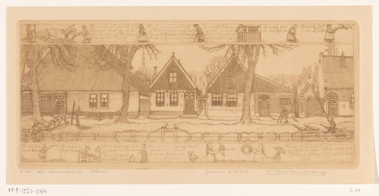 Okolica rolnika, Edam (oryginalny tytuł na obiekcie) autorstwa Wijnand Otto Jan Nieuwenkamp (signed by artist)