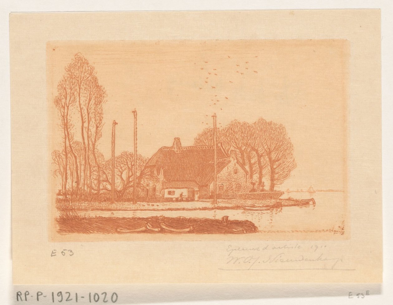 Dom na wodzie w Oude Wetering De Oude Wetering (tytuł oryginalny) autorstwa Wijnand Otto Jan Nieuwenkamp (signed by artist)