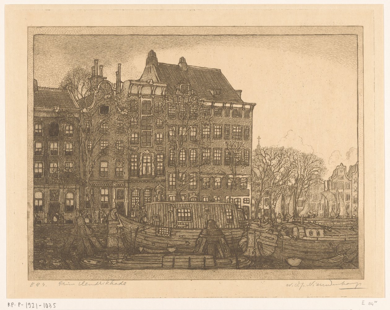 Domy na Prins Hendrikkade w Amsterdamie Prins Hendrikkade (tytuł oryginalny) autorstwa Wijnand Otto Jan Nieuwenkamp (signed by artist)