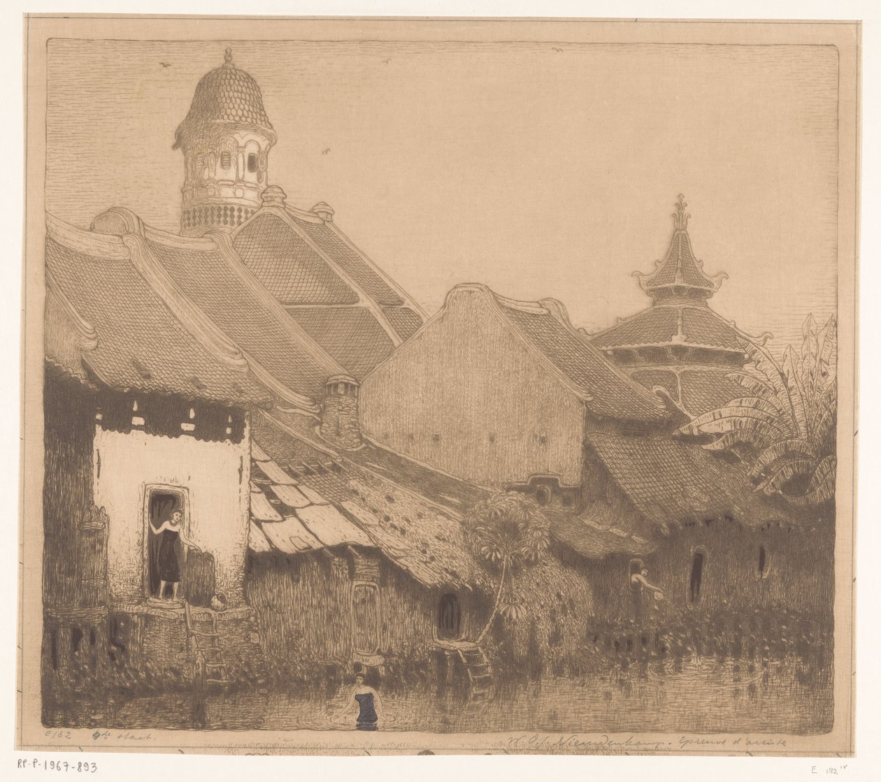 Domy na wodzie w Semarang W Kampong, Semarang (oryginalny tytuł) autorstwa Wijnand Otto Jan Nieuwenkamp (signed by artist)