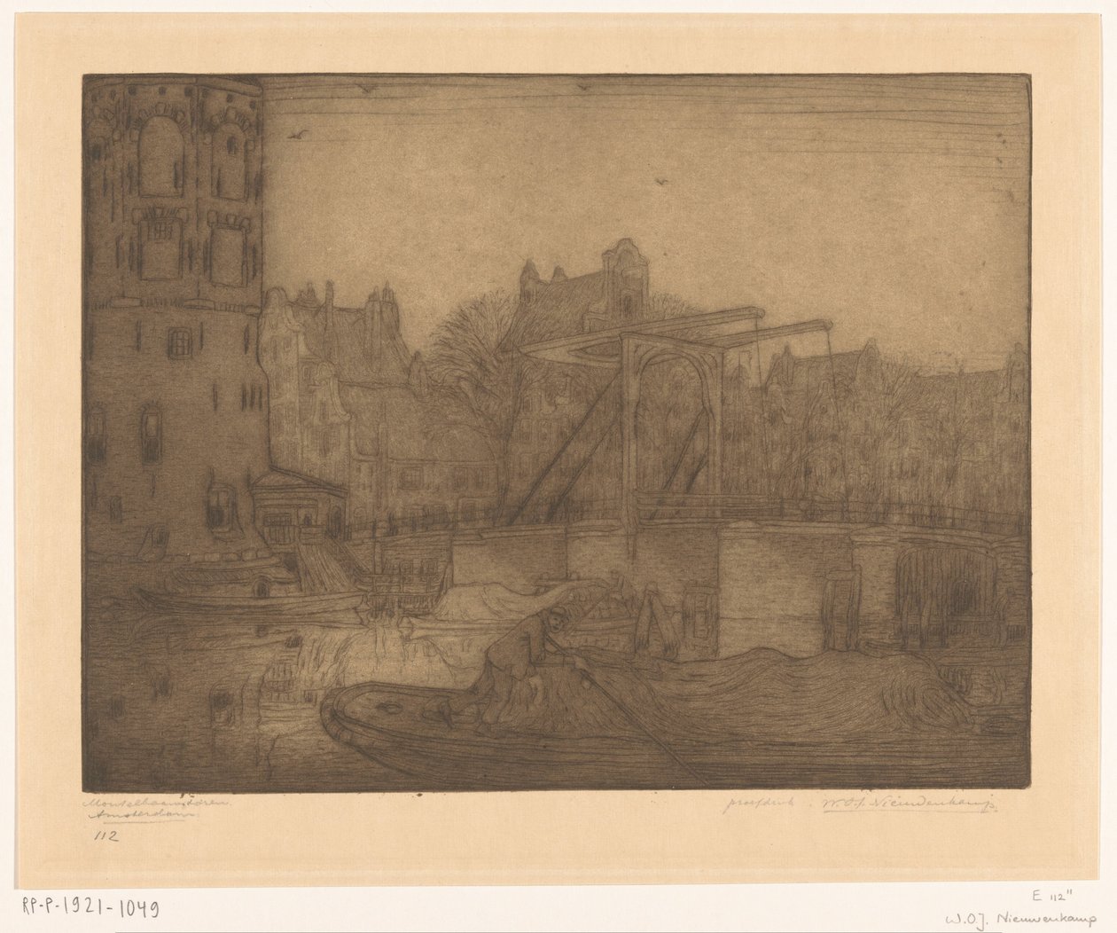 Montelbaanstoren, Amsterdam (tytuł oryginalny) autorstwa Wijnand Otto Jan Nieuwenkamp (signed by artist)