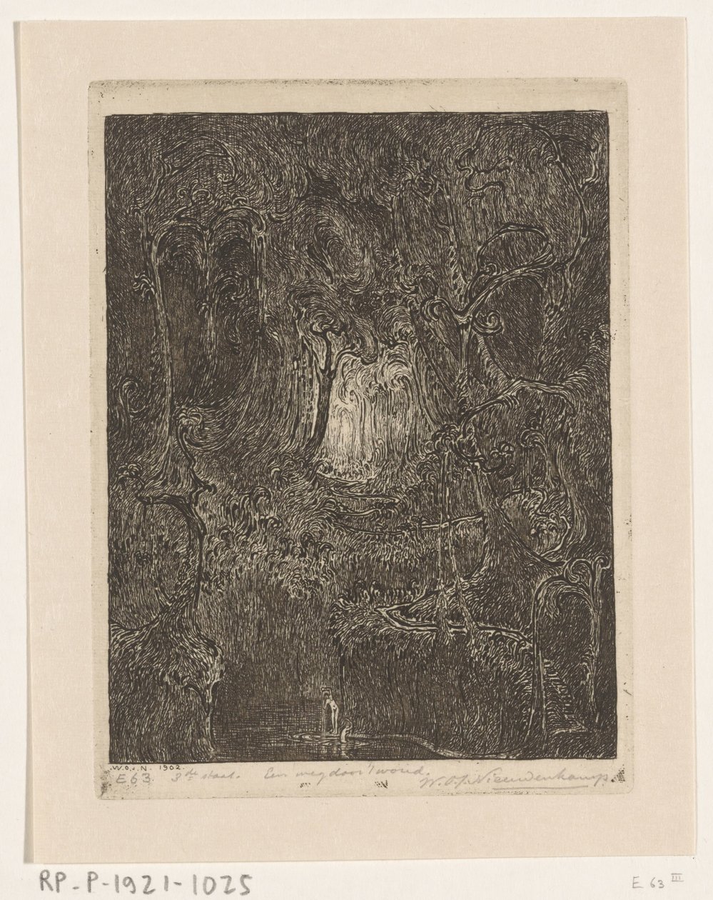 Dżungla w Javie Droga przez las (tytuł oryginalny) autorstwa Wijnand Otto Jan Nieuwenkamp (signed by artist)