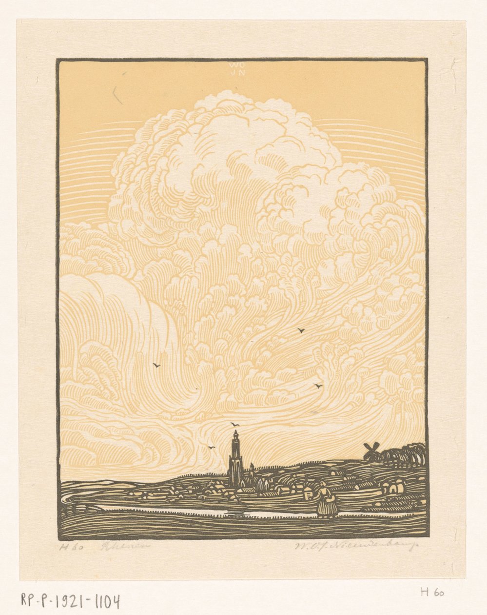 Rhenen (oryginalny tytuł na obiekcie) autorstwa Wijnand Otto Jan Nieuwenkamp (signed by artist)