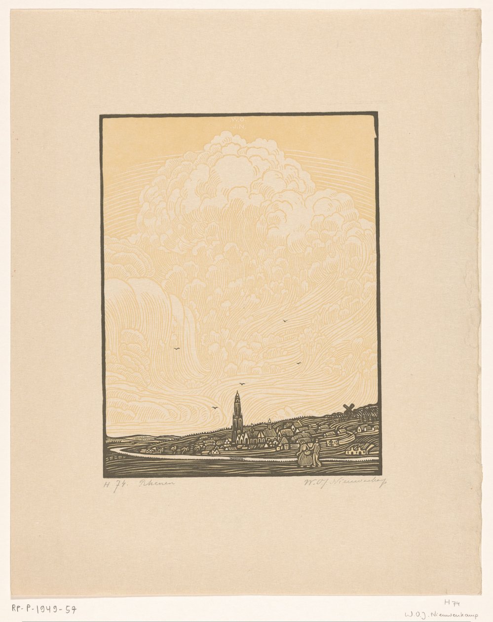 Rhenen (oryginalny tytuł na obiekcie) autorstwa Wijnand Otto Jan Nieuwenkamp (signed by artist)