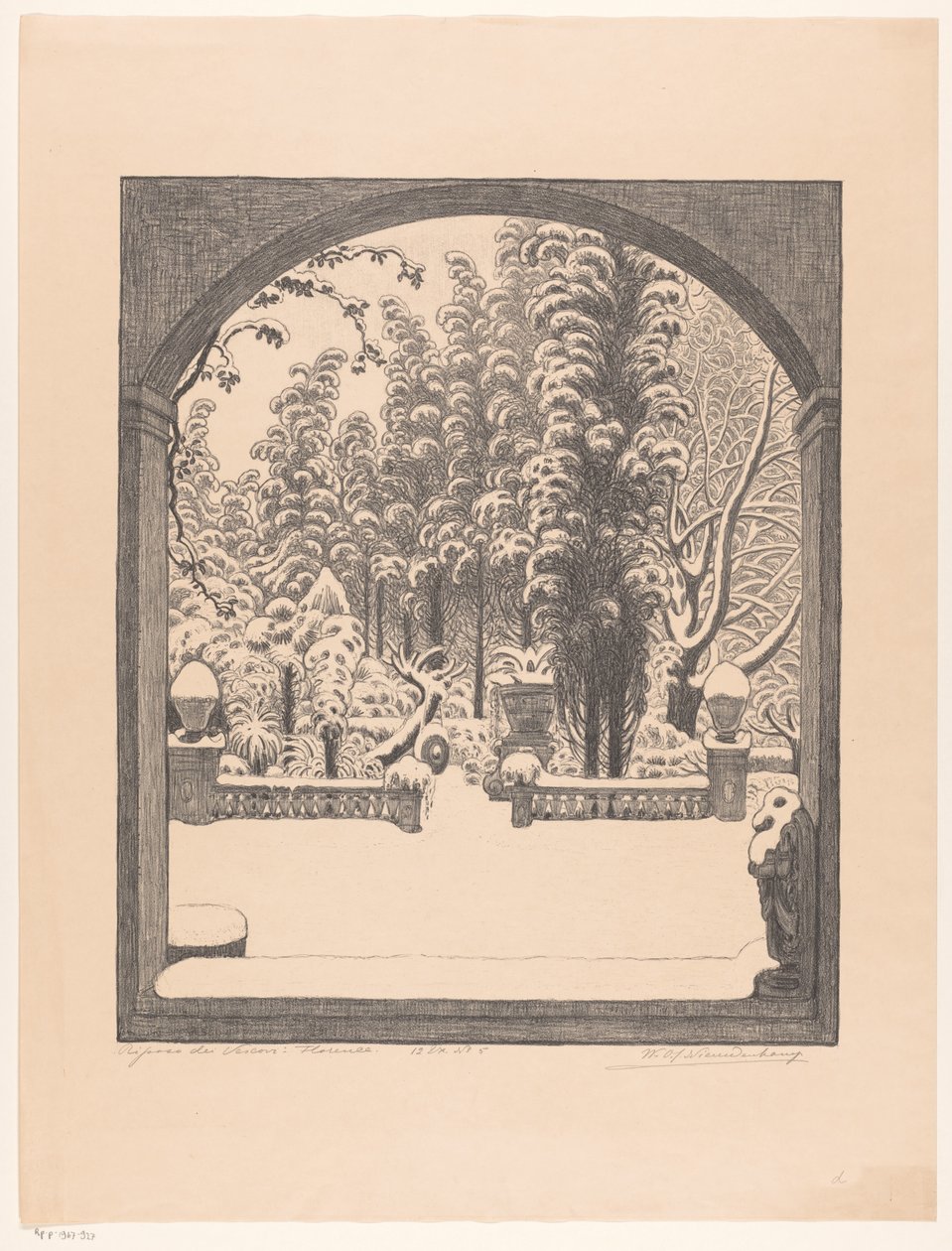Reszta biskupów: Florencja (oryginalny tytuł na obiekcie) autorstwa Wijnand Otto Jan Nieuwenkamp (signed by artist)