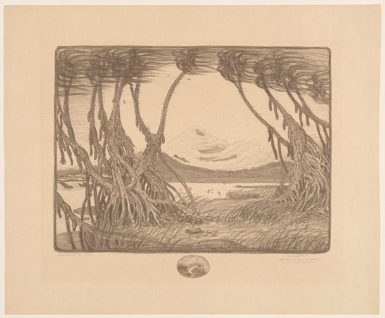Morska bryza, południowe wybrzeże Jawy Sea Wind I (oryginalny tytuł na obiekcie) autorstwa Wijnand Otto Jan Nieuwenkamp (signed by artist)