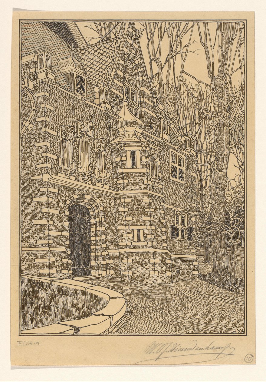 Portal południowy kościoła Wielkiego lub św. Mikołaja w Edam autorstwa Wijnand Otto Jan Nieuwenkamp (signed by artist)