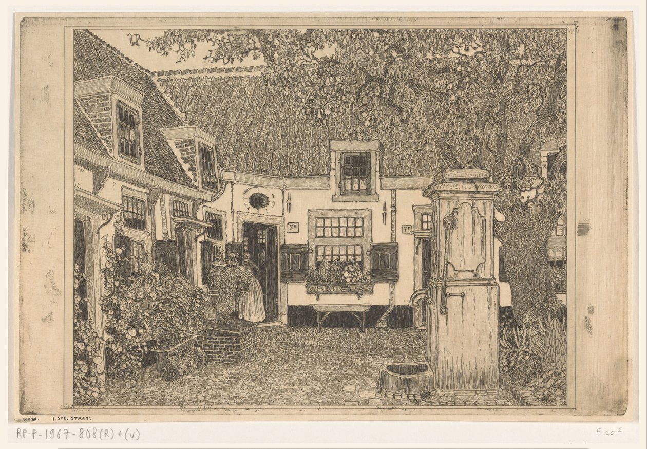 Hofje van Loo w Haarlemie Spokojny dziedziniec (tytuł oryginalny) autorstwa Wijnand Otto Jan Nieuwenkamp