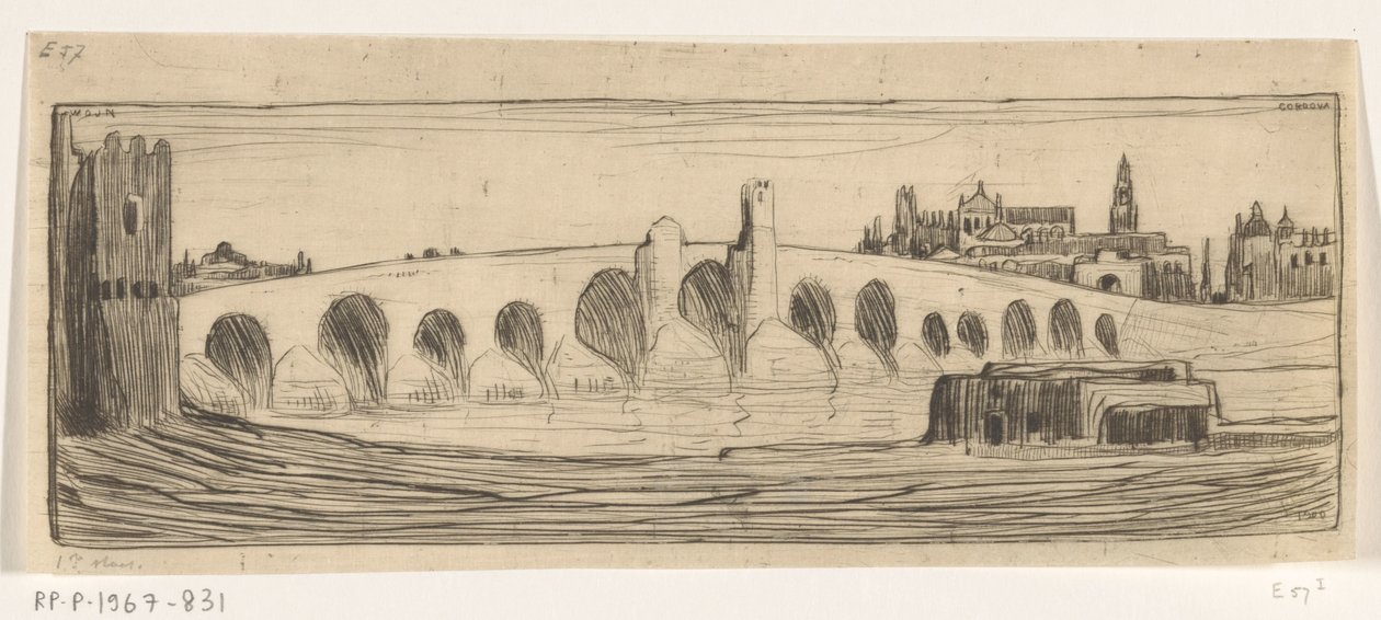 Romein brug nad Gwadalkiwirem w Kordobie Brug te Cordova (tytuł oryginalny) autorstwa Wijnand Otto Jan Nieuwenkamp