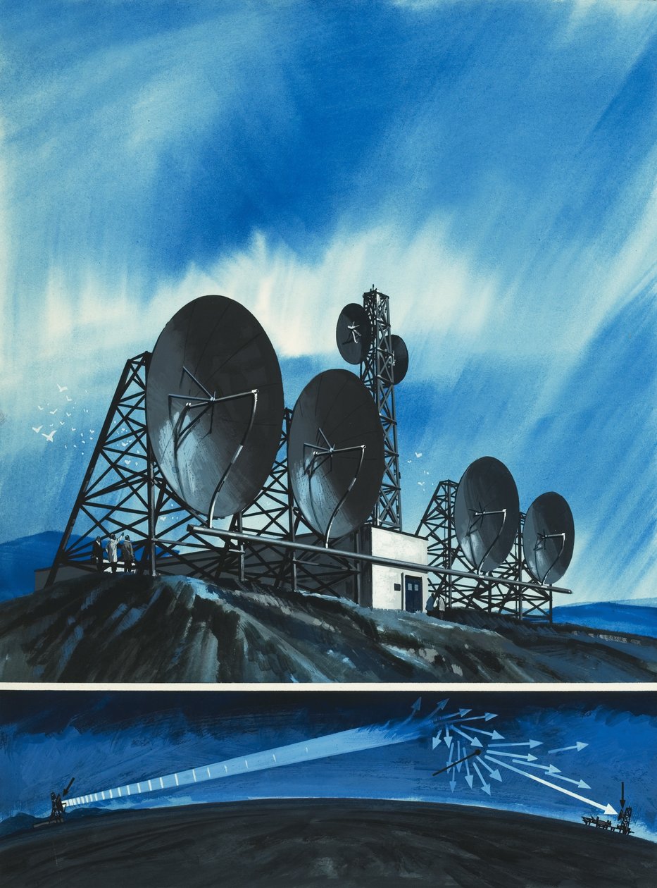 Science Survey: Łącza radiowe na całym świecie autorstwa Wilf (20th century) Hardy