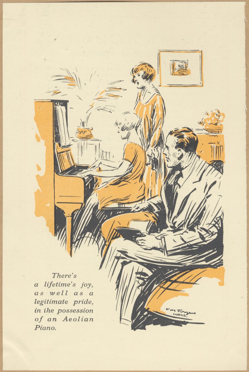 Eolska Firma Pianolas, lata 20. autorstwa Wilfred Fryer, Curtis Advertising Agency