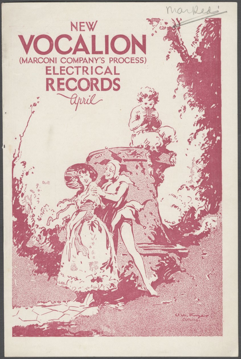 Biuletyn Nagrania Wokalistów, lata 20. autorstwa Wilfred Fryer, Curtis Advertising Agency