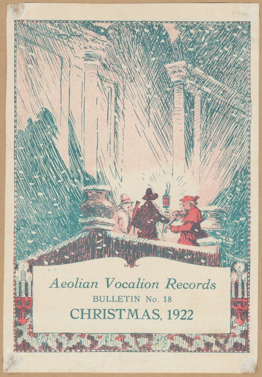 Biuletyn nagrań wokalnych, Boże Narodzenie, 1922 autorstwa Wilfred Fryer, Curtis Advertising Agency