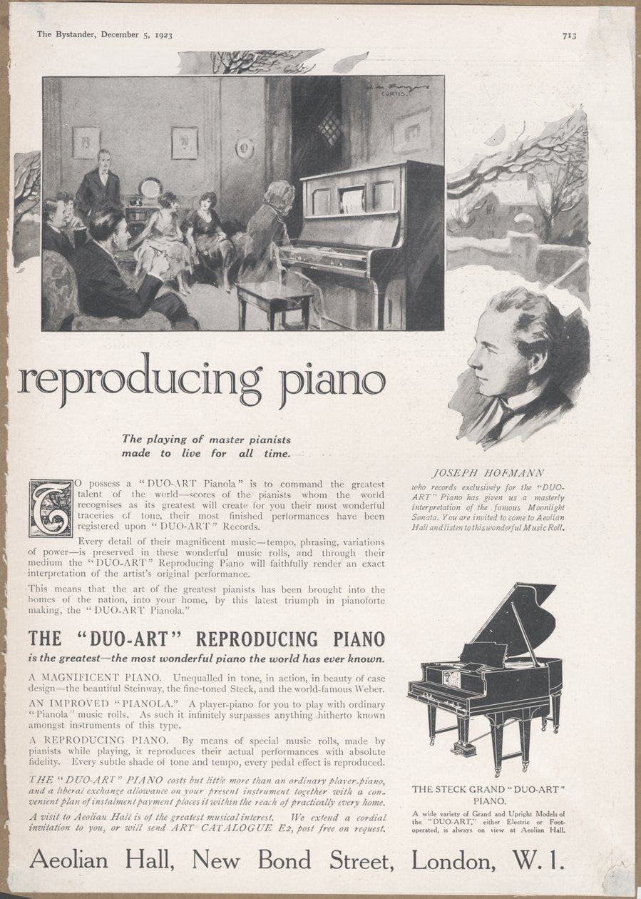Firma Eolska Pianolas, 1923 autorstwa Wilfred Fryer