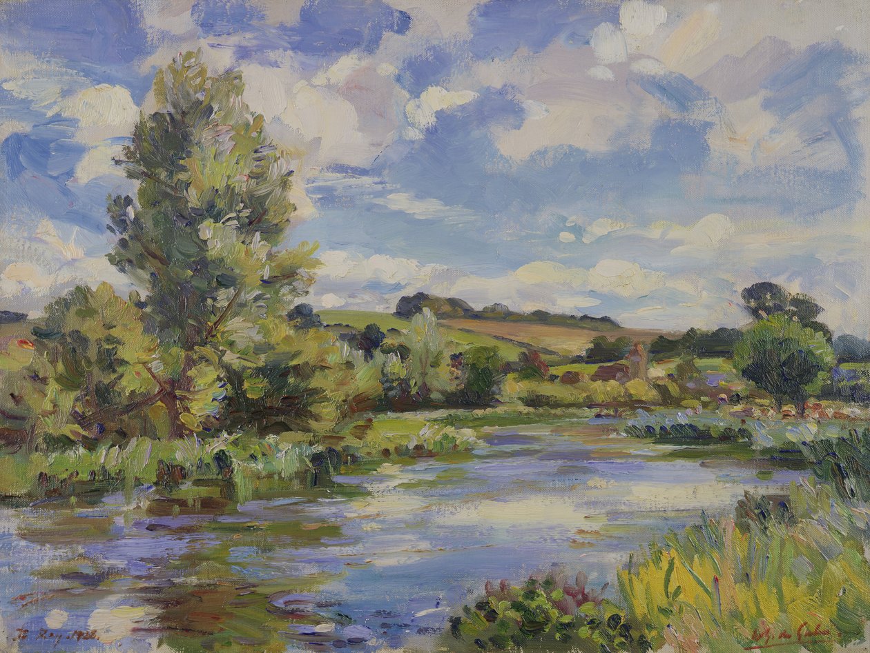 Krajobraz rzeki oświetlonej słońcem autorstwa Wilfred Gabriel de Glehn
