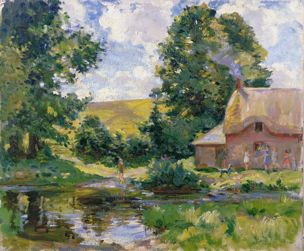 Stratford Tony: bród na rzece Ebble autorstwa Wilfred Gabriel de Glehn