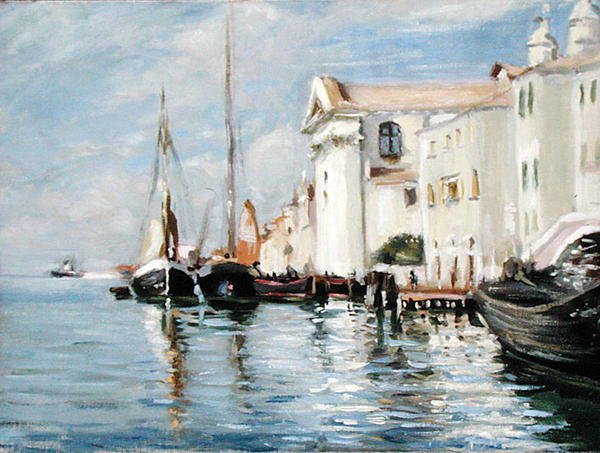 Nabrzeże, Giudecca, Wenecja (olej na płótnie) autorstwa Wilfred Gabriel de Glehn