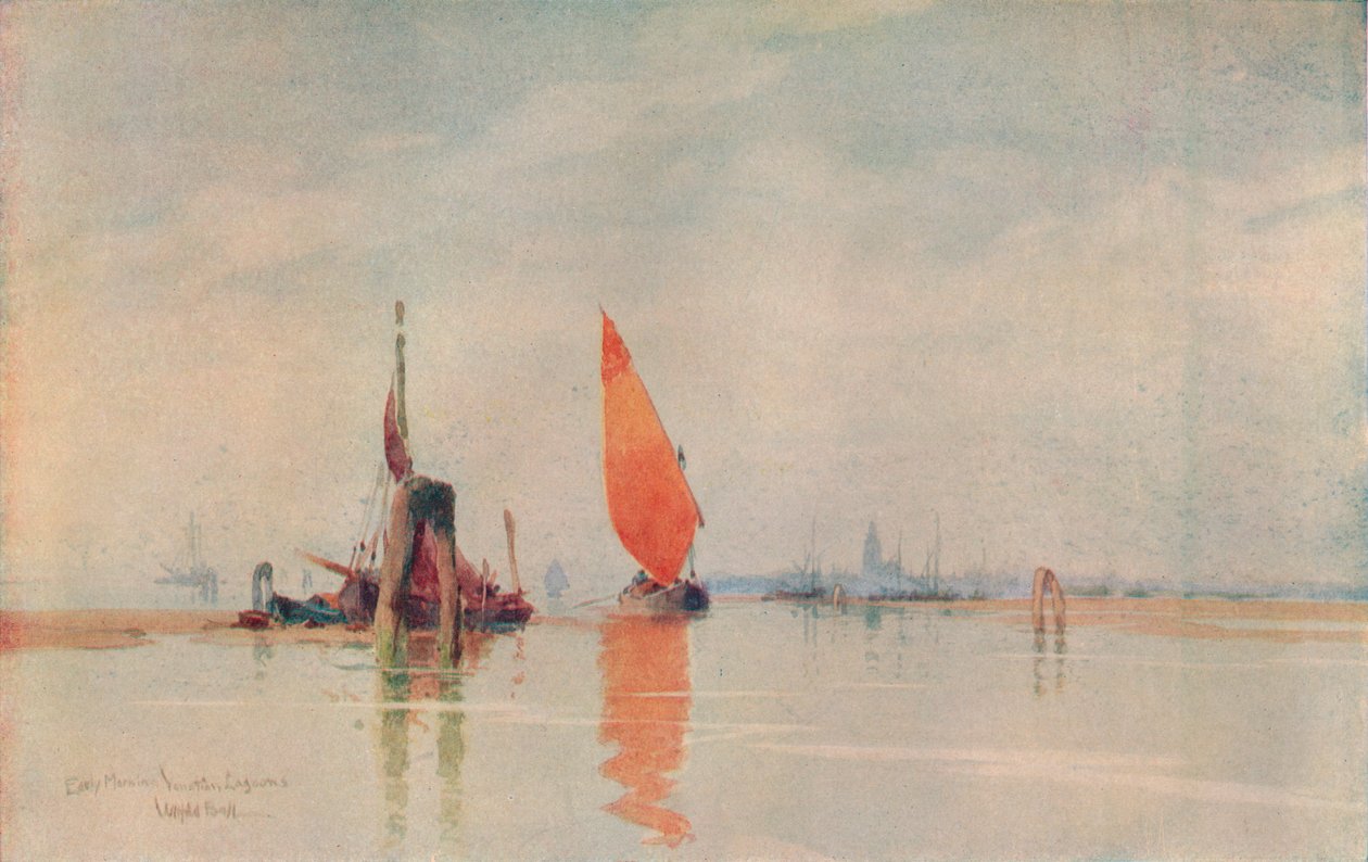 Wcześnie rano. Laguny Weneckie, c1917 autorstwa Wilfrid Williams Ball