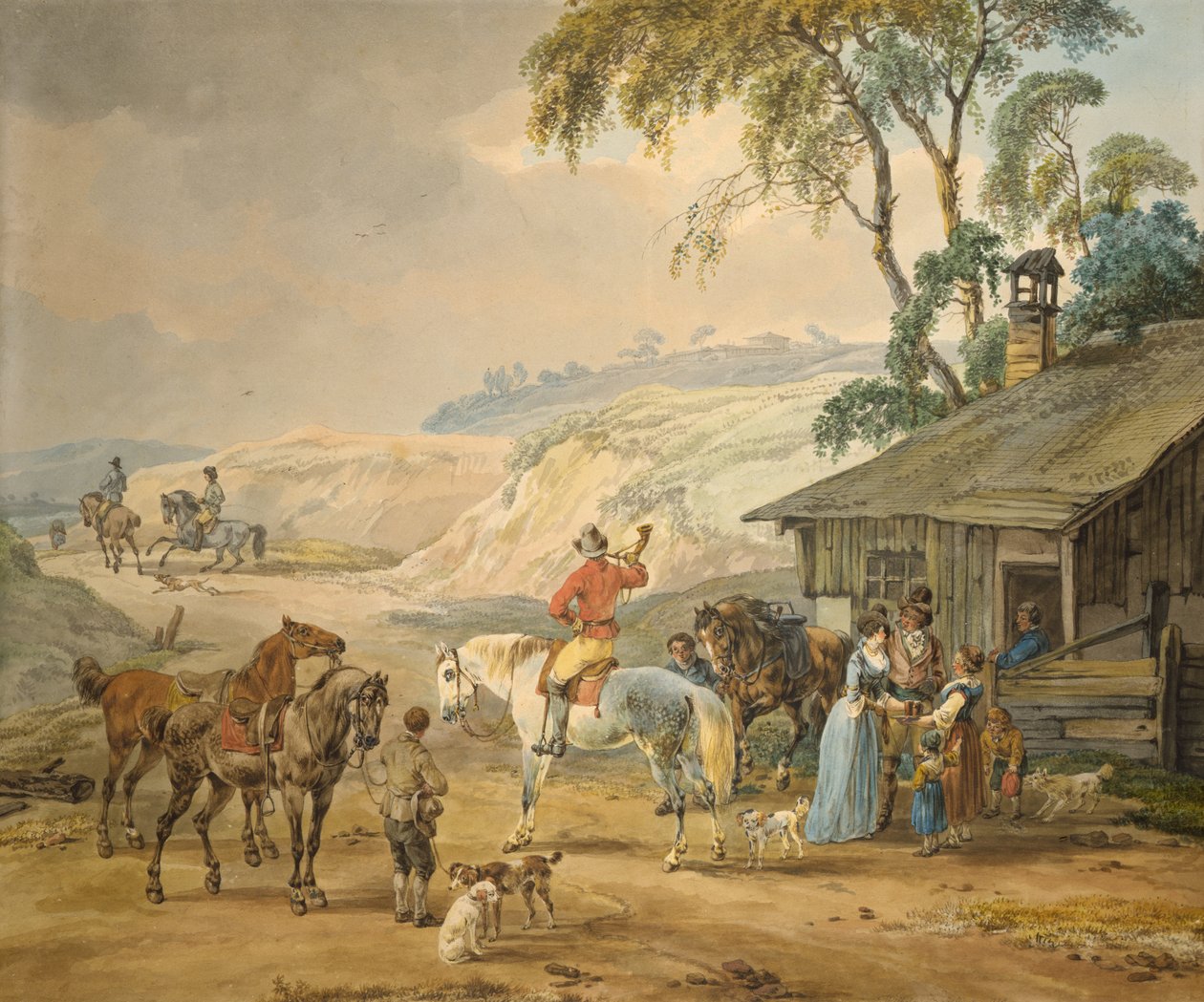 Polowanie (wc na papierze) autorstwa Wilhelm Alexander Kobell