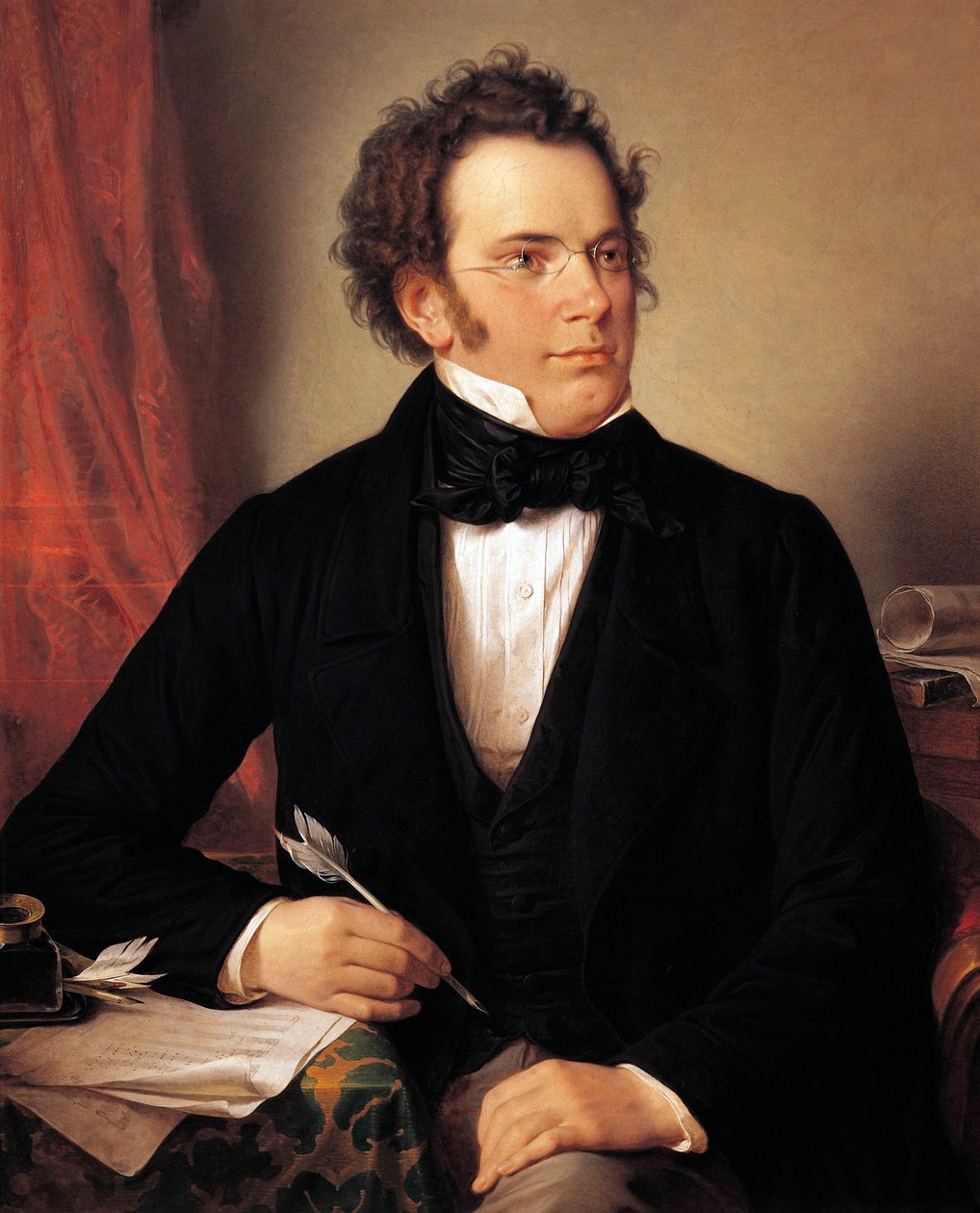 Franz Schubert olej na płótnie autorstwa Wilhelm August Rieder