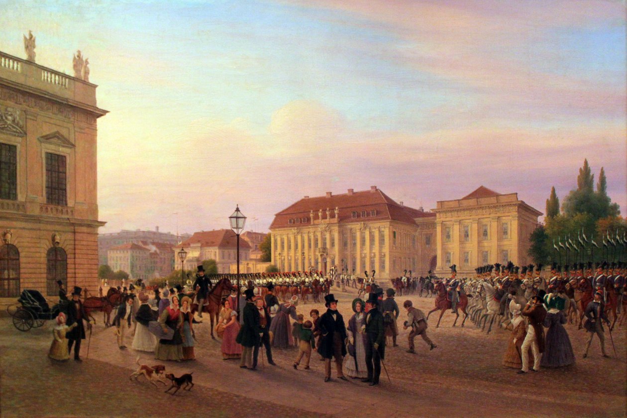 parada przed pałacem królewskim autorstwa Wilhelm Brücke