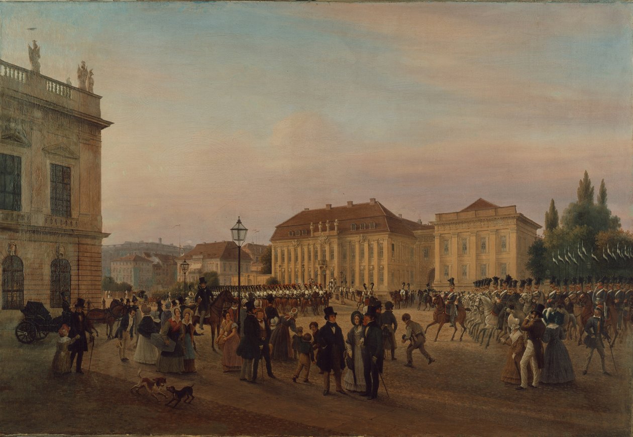 Parada przed pałacem królewskim, 1839 autorstwa Wilhelm Bruecke