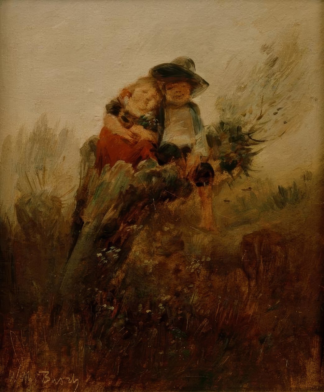Dzieci na kikucie wierzby (rodzeństwo) autorstwa Wilhelm Busch