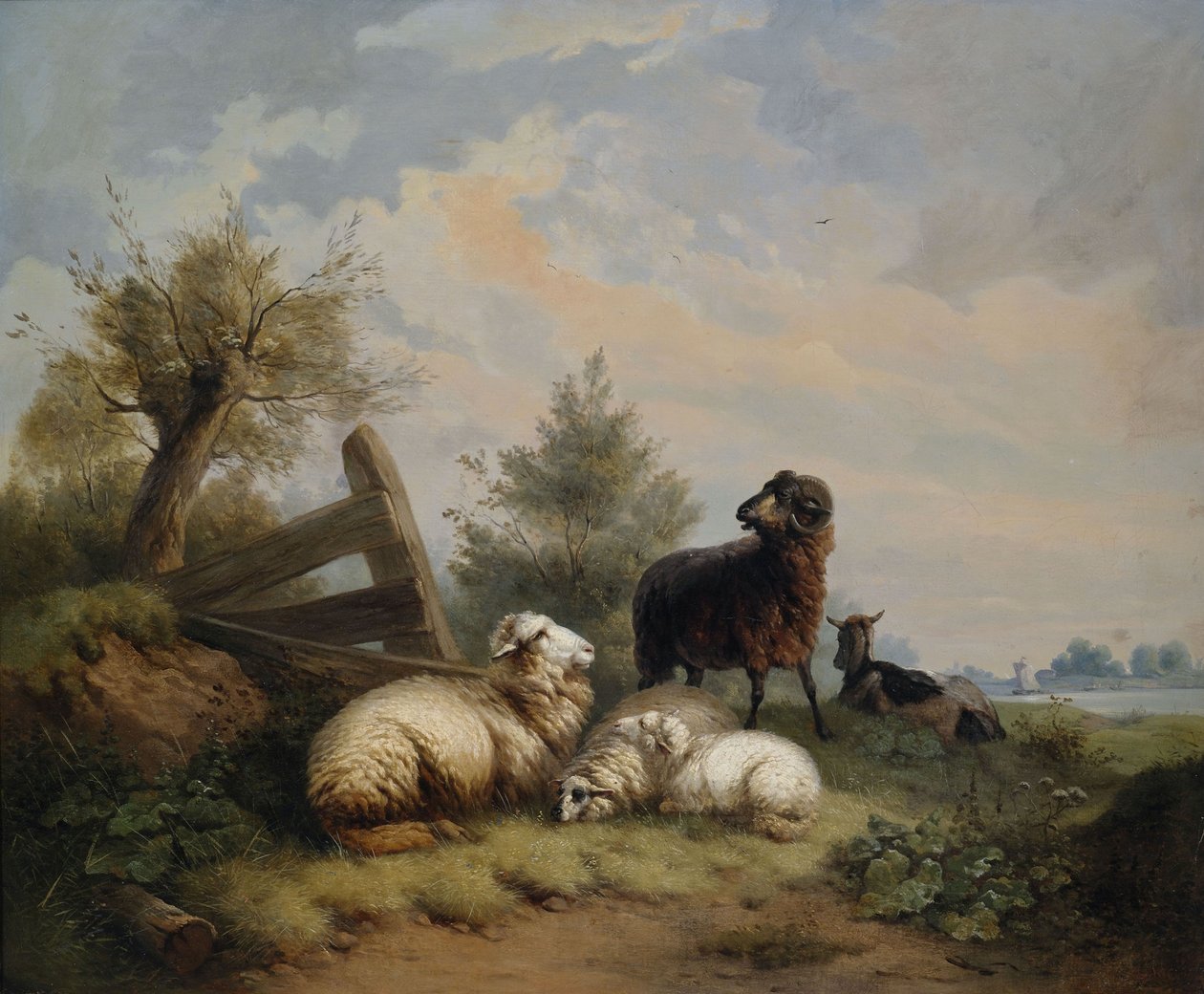 Owce, barany i kozy przy bramie autorstwa Wilhelm Melchior