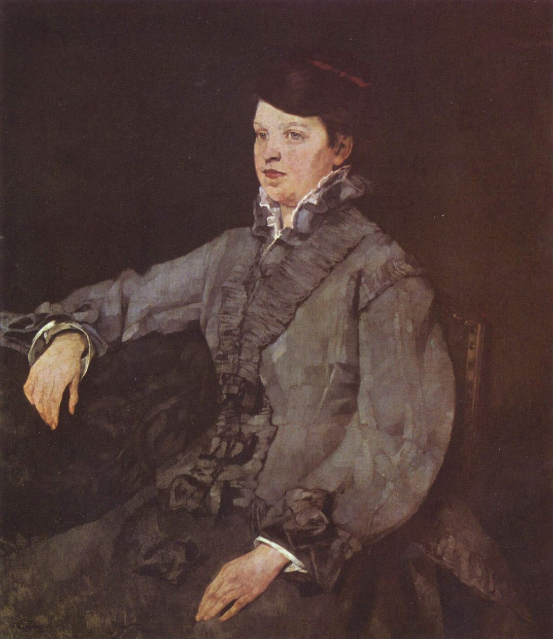 Pani w szarości autorstwa Wilhelm Trübner