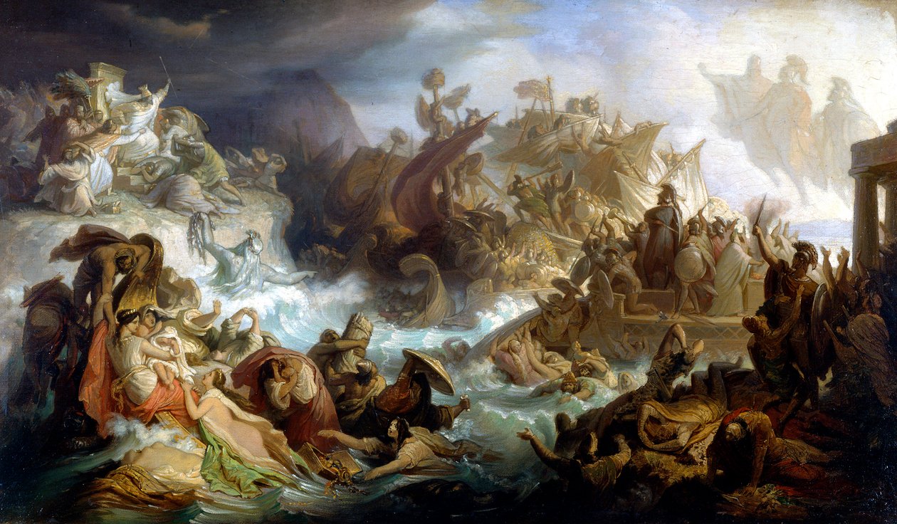 Alegoria bitwy pod Salaminą, 1858 autorstwa Wilhelm von Kaulbach