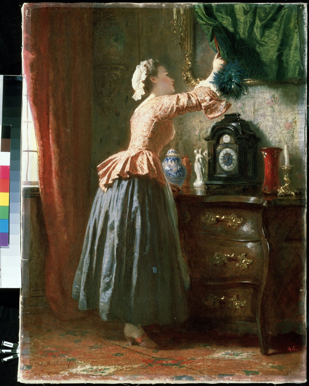 „La femme de chambre” (pokojówka) Peinture de Wilhelm August Amberg (1822-1899) Muzeum Sztuki Michaiła Kroszyckiego, Sewastopol (Sebastopol) Ukraina autorstwa Wilhelm Amberg