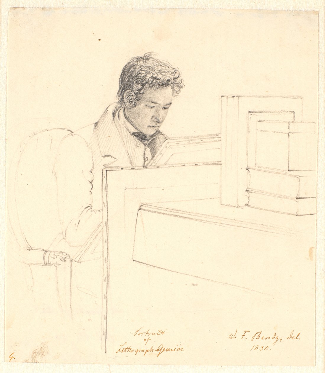 Portret autorstwa litografa Petera Gemzøe autorstwa Wilhelm Bendz