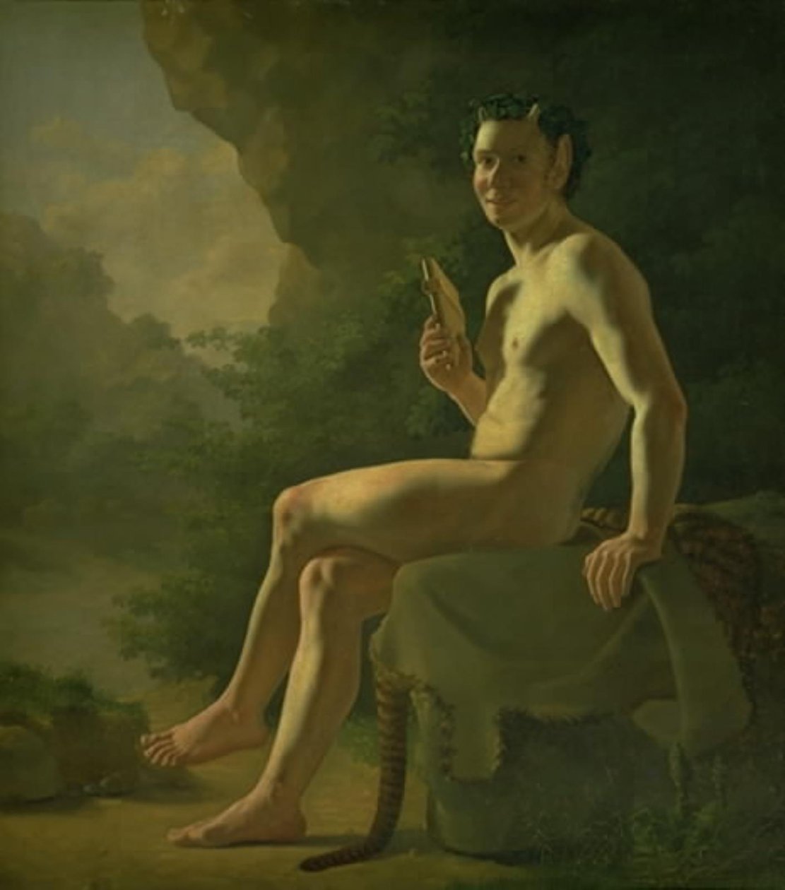 Młody Pan w jaskini. Figura modelu autorstwa Wilhelm Bendz