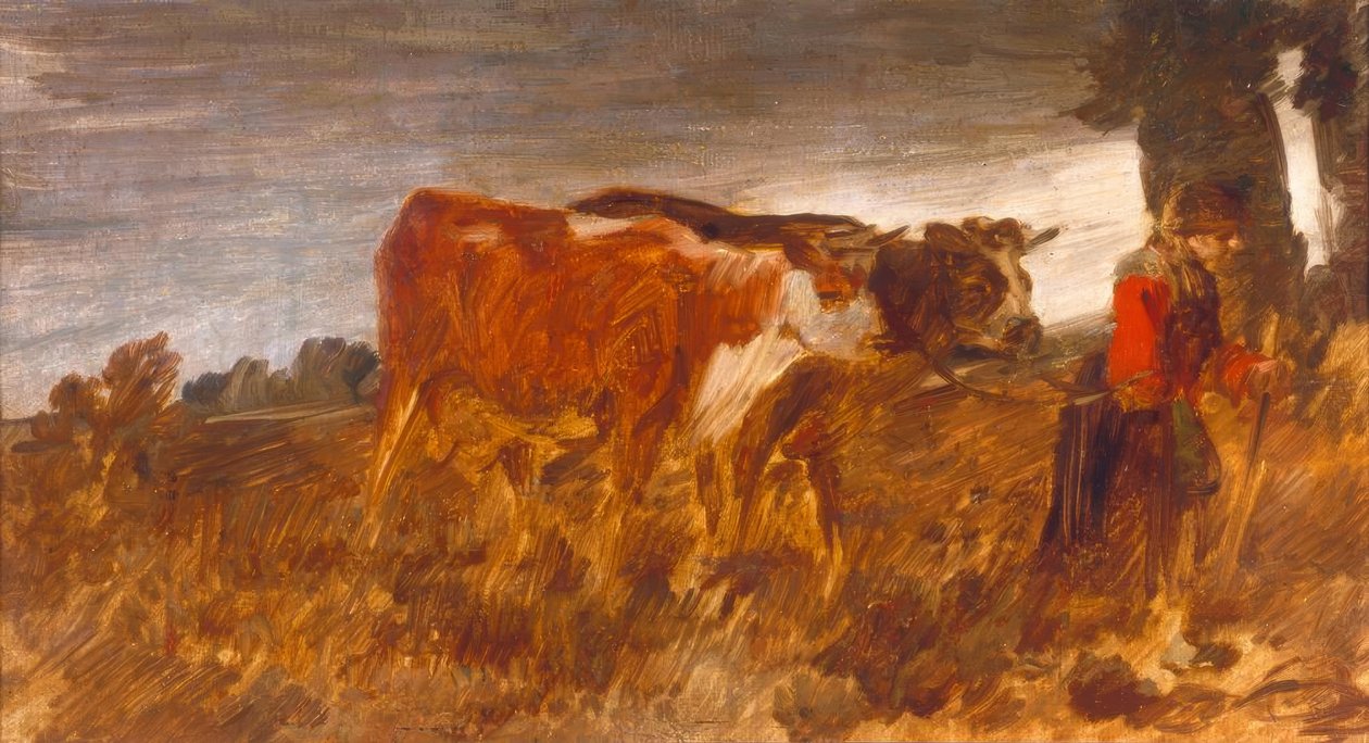 Żona rolnika z krowami autorstwa Wilhelm Busch