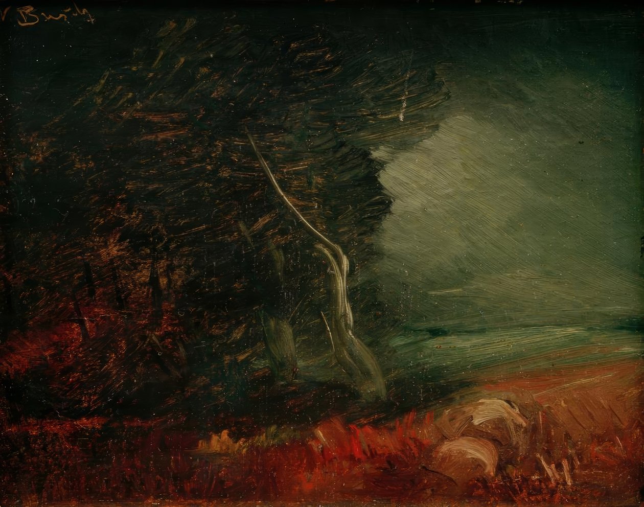 Ponura krawędź lasu (ogień ziemniaków) autorstwa Wilhelm Busch
