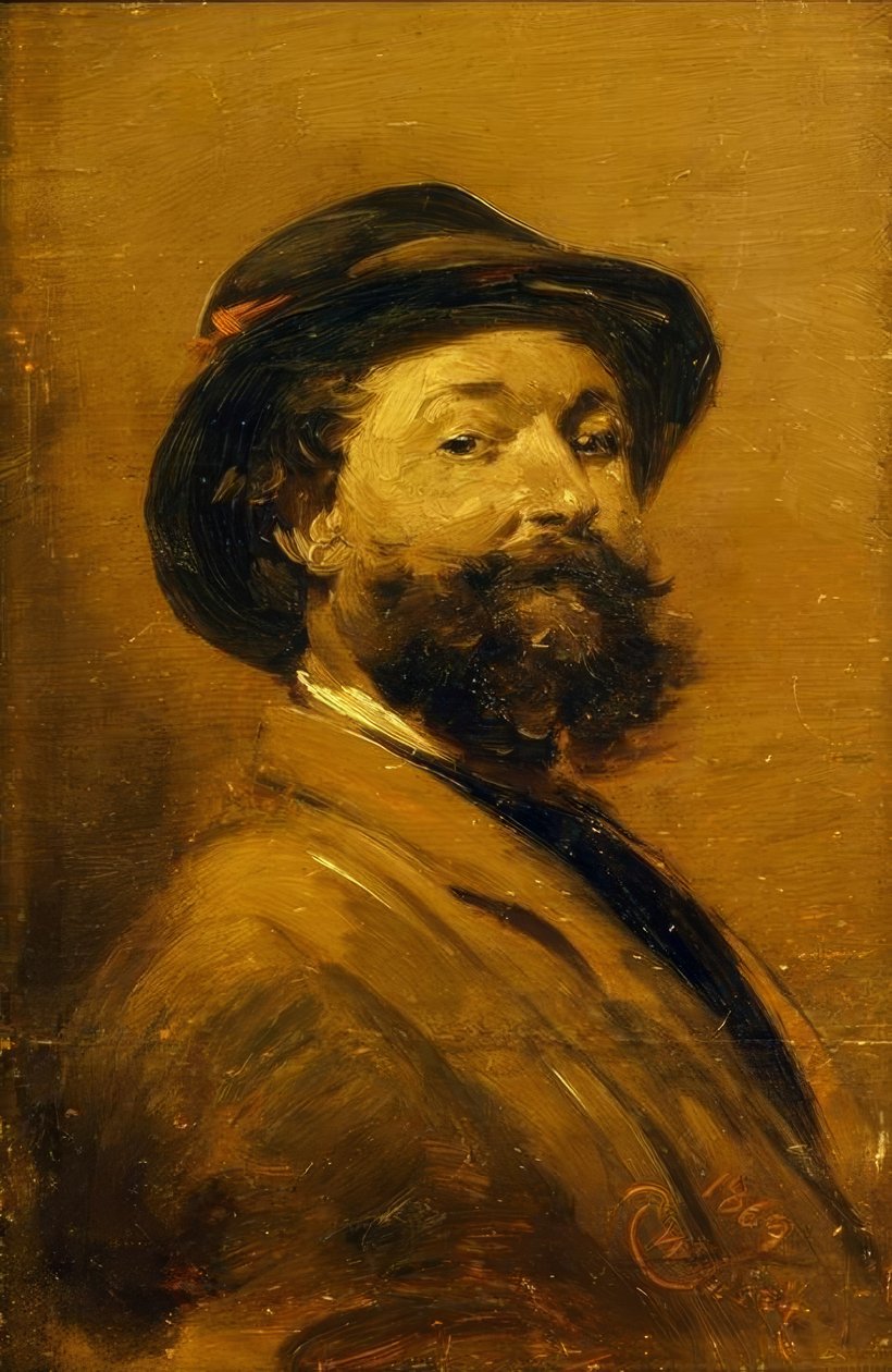 Autoportret w kolorze szaro-brązowym autorstwa Wilhelm Busch