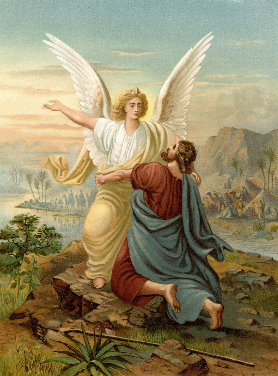 Jakub walczy z Aniołem (kolor lito) autorstwa Wilhelm Ebbinghaus