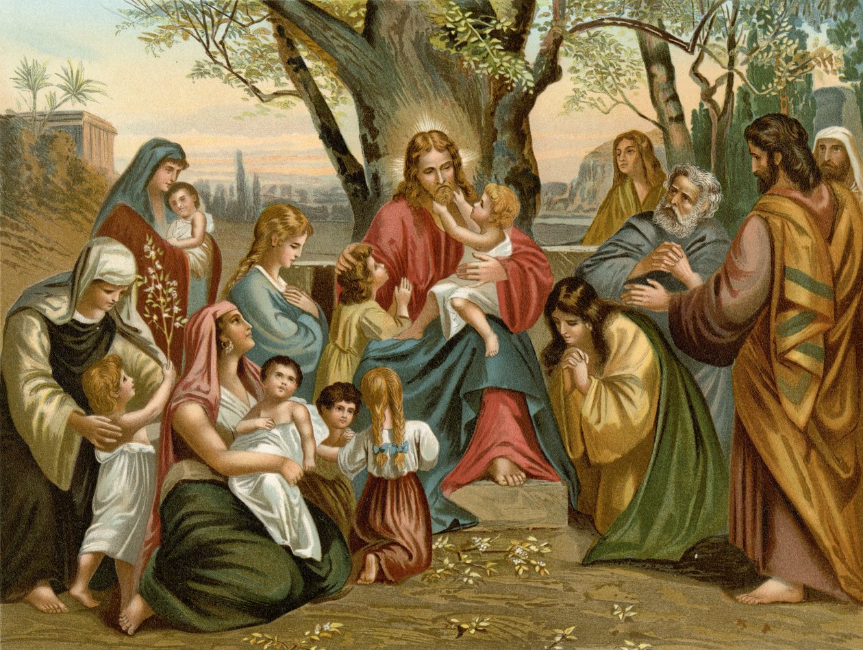 Jezus błogosławi dzieci (kolor lito) autorstwa Wilhelm Ebbinghaus