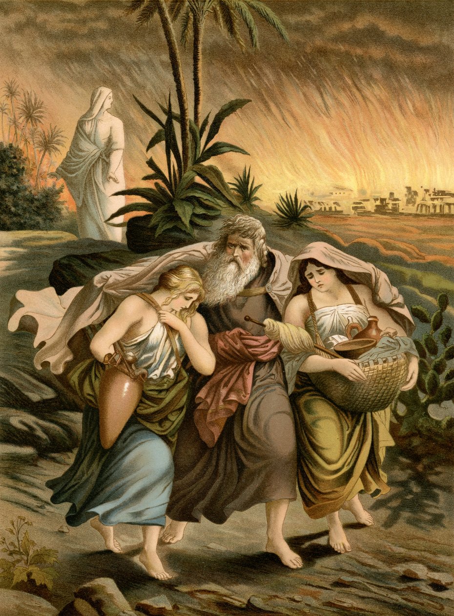 Lot ucieka z Sodomy (kolor lito) autorstwa Wilhelm Ebbinghaus