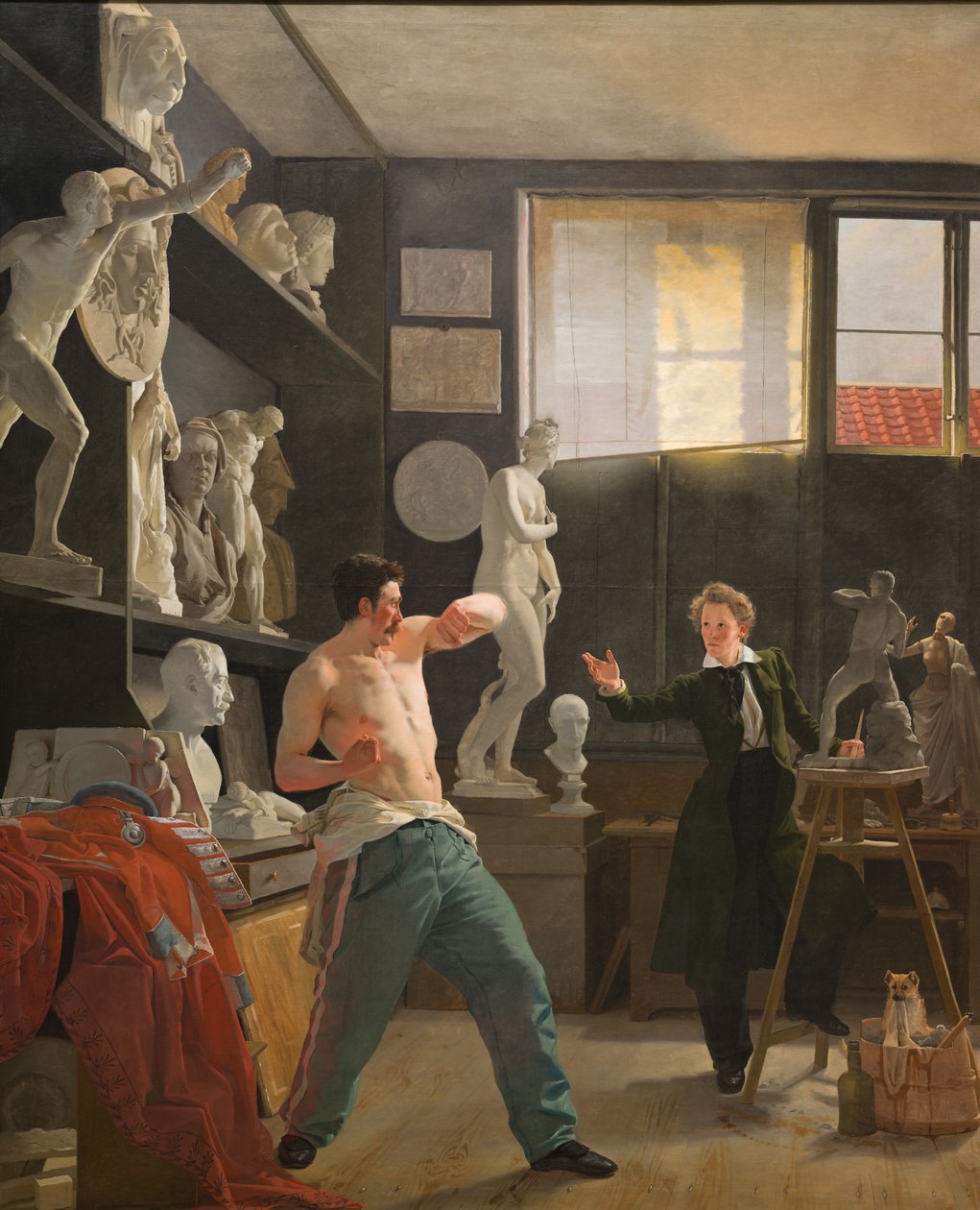 Rzeźbiarz (Christen Christensen) w swoim studio pracujący z życia autorstwa Wilhelm Ferdinand Bendz