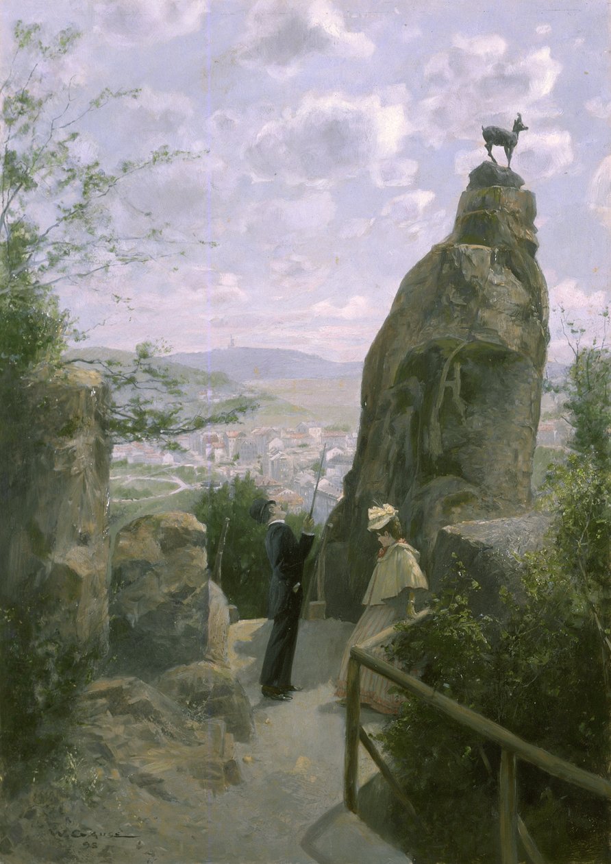 Gemse am Hirschensprung (Kozica w skoku jelenia) autorstwa Wilhelm Gause