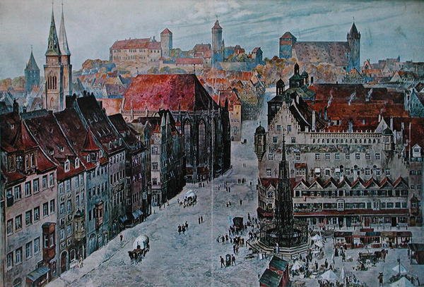 Hauptmarkt, Norymberga autorstwa Wilhelm Georg (after) Ritter