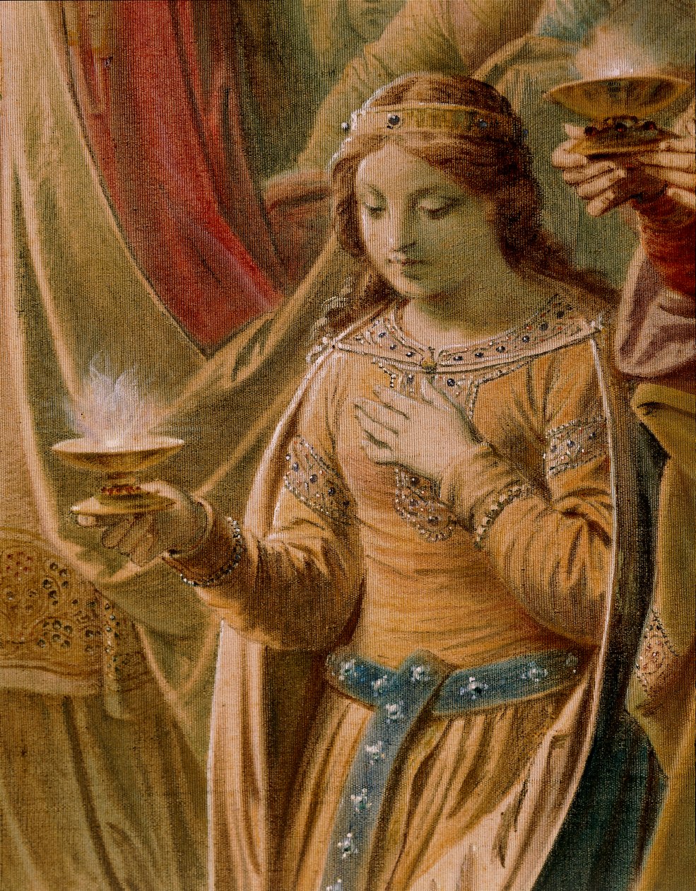 Cud Graala, z Sagi Lohengrina, Salon (olej na płótnie) (detal z 419256) autorstwa Wilhelm Hauschild
