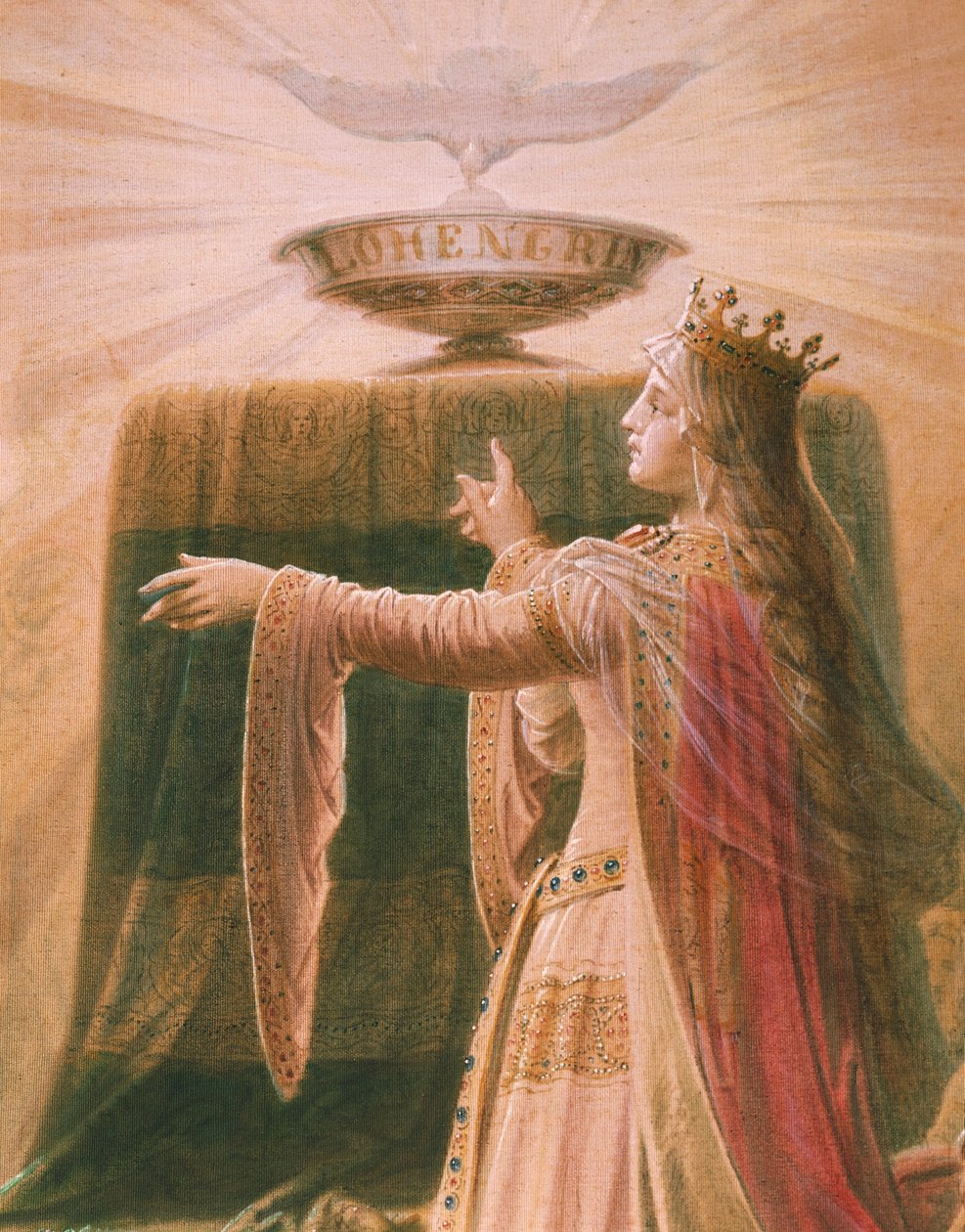 Cud Graala, z Sagi Lohengrina, Salon (olej na płótnie) (detal z 419256) autorstwa Wilhelm Hauschild