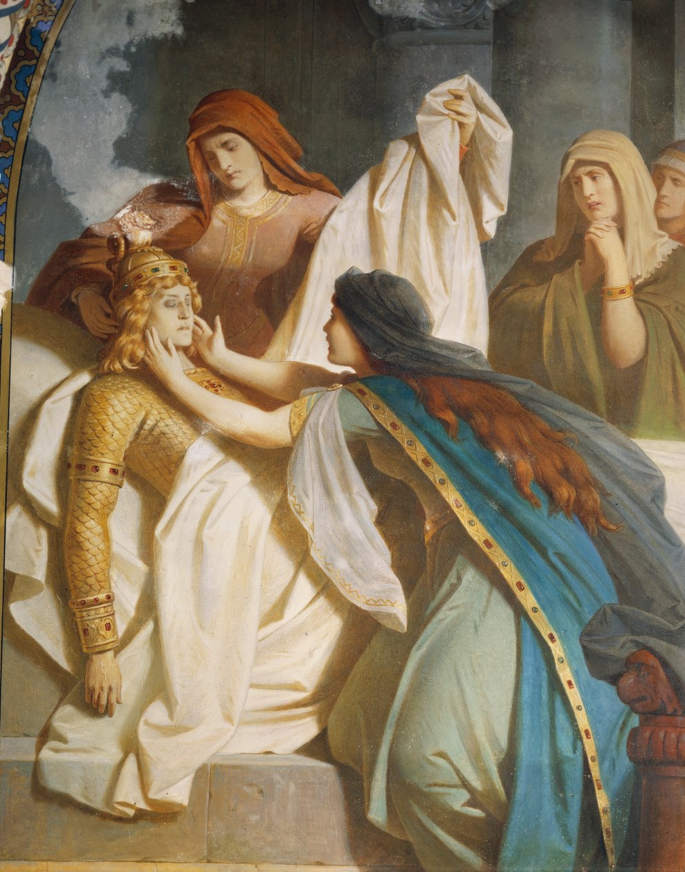 Śmierć Sigurda z Sagi Sigurd, Sala Dolna, ok. 1882-83 (mural) autorstwa Wilhelm Hauschild